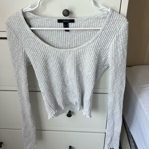 Forever 21 Long sleeve White top, Crop Top